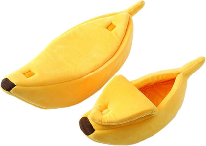 Creative Banana Shape Bed House Warm Pet Bed Soft Cat Dog Kennel Bed Hideout Cave