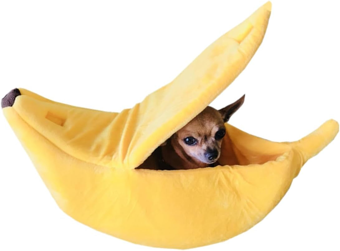 Creative Banana Shape Bed House Warm Pet Bed Soft Cat Dog Kennel Bed Hideout Cave