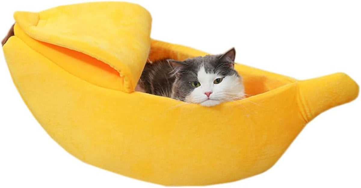 Creative Banana Shape Bed House Warm Pet Bed Soft Cat Dog Kennel Bed Hideout Cave